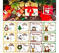 Leikedun 120PCS Xmas Tag Stickers, Christmas Stickers Labels Self Adhesive Christmas Tag Name Tags Labels Decorative Stickers for Gifts Christmas Party Decorative