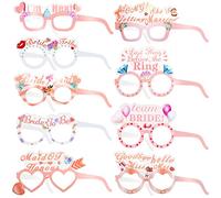 Leikedun 18 PCS Hen Party Glasses Rose Gold Team Bride Glasses Hen Party Accessories Hen Do Night Bridal Party Props Floral Bachelorette Party Glasses Decoration and Supplies