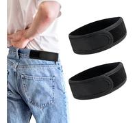 Leikedun 2 Pack No Buckle Belts for Men Invisible No Buckle Elastic Belt Lazy Adjustable Belt Side Waist Buckless Belt Convenience Belts for Walking Work Home Sport