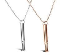 Leikedun 2Pcs Anxiety Relief Necklaces Anapana Breathing Necklace, Portable Deep Breathing Mindful Necklaces in 2 Colors, Anxiety Relief Whistle Necklace for Women Men Meditation