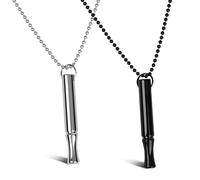 Leikedun 2Pcs Anxiety Relief Necklaces Anapana Breathing Necklace, Portable Stress Relief Mindful Necklaces in 2 Colors, Anxiety Relief Whistle Necklace for Women Men Meditation