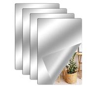 Leikedun 4 Pack HD Self Adhesive Mirror, 30x20cm Adhesive Mirror Tiles 2MM Thick Acrylic Large Full Body Length Acrylic Mirrors Stickers for Home Decoration Gym Hallway