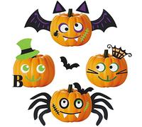Leikedun 【 5 】 36pcs Halloween Pumpkins Decorations Felt Pumpkin Decoration Stickers Classic Pumpkin face Emoji Stickers Craft for Kids DIY