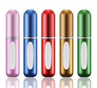 Leikedun 5 PCS 5ml Perfume Atomiser Refillable Bottles, Portable Mini Spray Travel Bottle with Visual Window Perfume Travel Bottle for Purse Handbag Pocket Luggage - Holiday Essentials