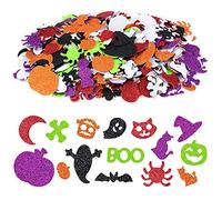 Leikedun 500Pcs Halloween Foam Stickers,Self-adhesive Pumpkin Ghost Spider Bat Shape Stickers for Kids Halloween Party Favor Trick or Treat Toy