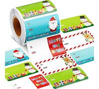 Leikedun 500PCS Xmas Tag Stickers, Christmas Stickers Labels Self Adhesive Christmas Tag Name Tags Labels Decorative Stickers for Gifts Christmas Party Decorative