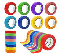 Leikedun 8 Rolls Coloured Tape, 1.5cm x 13m Masking Tape Painters Tape, Craft Tape Sets for Painting, Craft, DIY Art Supplies, Labeling or Coding