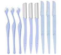 Leikedun 9Pcs Face Razor for Women, Dermaplaning Blades Set | Eyebrow shaper & facial hair trimmer with cover, peach fuzz remover, exfoliating skin tool, travel-friendly face shaver