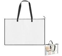Leikedun A1 Large Art Portfolio Bag, 36x24 Inch Clear Grid Waterproof Artwork Storage Folder with Reinforced Handles & Zipper, Heavy Duty Art Folder for Artists, Architects, Students, Teachers
