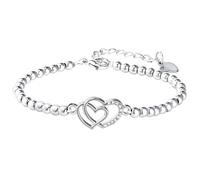 Leikedun Best Friend Bracelet Gifts S925 Sterling Silver Beads Friendship Bracelets with Zircon for Women Adjustable Hearts Link Jewellery Birthday Gifts for Friend