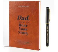 Leikedun Dad I Want to Hear Your Story Journal Book with Pen Leather Wrapped Hardback A Father’s Guided Journal To Share His Life & Love Portable Journal Birthday Gift for Dad