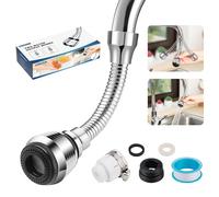 Leikedun Kitchen Tap Spray Head, Universal Tap Extension 360° Rotatable Aerator ABS Polished Chrome for Kitchen Sink Faucet Adapter
