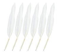 Leikedun White Goose Feather Quill Pens Black Ink Ball Point Feather Pen Feather Signing Pen Retro Ballpoint Pen for School Office Business Wedding Birthday Party Favor (6Pcs)