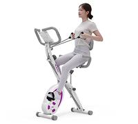 leikefitness Folding Stationary Bike Recumbent Exercise Bike w/Arm Resistance Bands-Pulse Sensor-LCD Monitor and Easy to Assemble Indoor Cycling Bike 2280 (PURPLE)