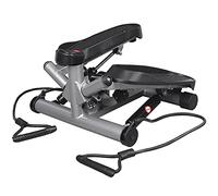leikefitness Premium Portable Twist Stair Stepper Adjustable Resistance, Twisting Step Fitness Machine with Bands and LCD Monitor (ST6610-Silver)