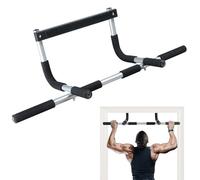leikefitness Pull-Up Bar For Door Frame, Portable Multi 3 Grips Doorway Grip Chin Up Bar for Home, No-Drill Installation, Thickened Steel, Heavy Duty Hook Bar (Silver)