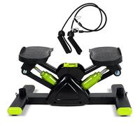 Leikefitness Steppers for Exercise Mini Stair Stepper, Cardio Workout Equipment, Twist Stair Stepper with Resistance Bands Up-Down Motion for Full Body Workout Exercise Equipment for Home (green)