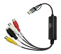 Leikurvo RCA AV to USB C Converter Video Capture Card Adapter, VHS to USB 2.0 Video Grabber, Video Converter, VHS Digitizing Device Converter, AV NTSC PAL Video S Video Composite to USB Converter