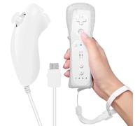Leikurvo Wii-Fernbedienung Gamecontroller: Wii Controller Remote mit Nunchuck, Nunchuk Controller für Wii Vernbedinung Remote Plus Ersatz Kontroller Jostick Game Handle für Wii/Wii U Konsole(Weiß)