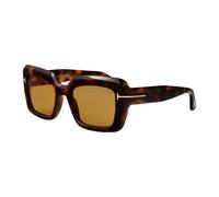 TOM FORD FT1318 LEILA-02 53E Woman Sunglasses Acetate Havana Brown Squared Normal