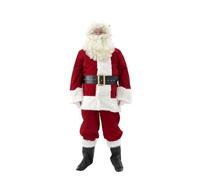 Leilaohu Christmas Santa Claus Costume Xmas Outfits Adults Kids Luxury Deluxe Velvet Cosplay Fancy Dress Theme Party Clothes Set 11p,xxl