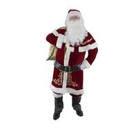 Leilaohu Christmas Santa Claus Costume Xmas Outfits Luxury Deluxe Velvet Cosplay Fancy Dress Theme Party Clothes Set for Men 12p,l