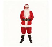 Leilaohu Santa Claus Costume Men Father Christmas Costume Adult Santa Outfit,Luxury Deluxe Velvet Santa Costume,Dress Father Christmas Party Clothes 7P,L