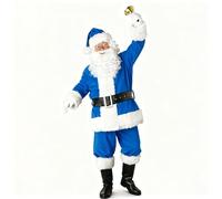 Leilaohu Santa Costume,Dress Christmas Party Clothes Santa Suit Adults Size,Blue Cosplay Outfits,Professional Clothesholiday Party 7P,l