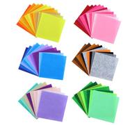 LEILEISHAO 60 PCS Polyester Felt Craft Sets - Assorted Color Fabric Samples, Pastel Sheets, Small Squares 10cm, Patchwork Material for Sewing, Crafting, Kids