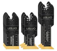 LEILUO 10 Pcs Titanium Oscillating Multitool Blades for Wood and Nails Compatible with DeWalt Makita Ryobi and More