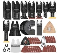 LEILUO 155 Pcs Oscillating Multi Tool Accessories Kits Cutting Sanding Grouting Universal Diamond Multitool Blades with Storage Bag Compatible with DeWalt Dremel Makita and More