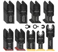 LEILUO 50 Pcs Titanium Multitool Blades Kits for Wood Nails Drywall Cutting Universal Oscillating Tool Accessories with Storage Bag Compatible with DeWalt Makita Dremel and More