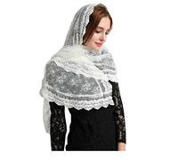 Soft Scarf Mantilla Ivory Lace Catholic Chapel Veil V31, Ivory, Medium