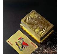 Leimonri Professional playing cards, Gold Foil Waterproof Deck of Cards with Gift Box, Magic Poker Cards, Perfect for Party and Game (Classic Edition) Fade-Resistant Poker Cards (GOLD)