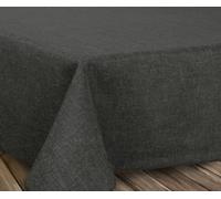 LeinenOptik Table Cloth Oval Round Square Non-Iron Fabric Assorted Sizes & Colours, textile, dark grey, Oval 135x180 cm