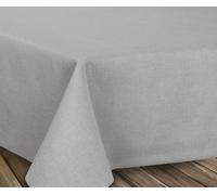 LeinenOptik Table Cloth Oval Round Square Non-Iron Fabric Assorted Sizes & Colours, textile, Light grey, Oval 160x260 cm