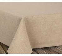 LeinenOptik Table Cloth Oval Round Square Non-Iron Fabric Assorted Sizes & Colours, textile, sand, Oval 130x220 cm