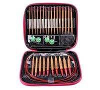 Leinggg Circular Knitting Needles - Interchangeable Carbonized Bamboo Knitting Needles Set Aluminum Circular Knitting Needles Ring Set