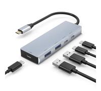 Leinsis USB 3.2 Hub 10Gbps, 4 Ports USB 3.2 HUB with 2 USB-C 3.2 and 2 USB-A 3.2,PD 100W Fast Charging for MacBook Pro, MacBook Air, Acer Laptops, HP Laptops, iPad Pro More.(Frosted Silver)