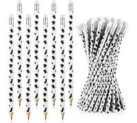 Leinuosen 100 Pcs Cow Print Pencils Cow Party Supplies Christian Charity Donation Supplies Decorative Kawaii Wood Pencils with Eraser Gift for Students Classroom School Christmas Stocking Stuffers