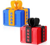 Leinuosen 2 Pack Annoying Nesting Gift Box with Screws, 3D Funny Prank Gift Box, Novelty Hilarious Money Card Container for Christmas Birthday Wrapping (Blue Yellow,Orange Black)
