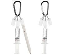 Leinuosen 2 Sets Nurse W ppreciation Gift, Silicone Pen Cap & Syringe Cap Holder with Keyring for Nurses, Medical Assistants & Nursing Students, White (Classic Style,White)