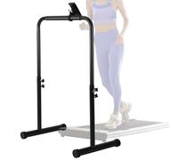 Leinuosen 24.4 Inch Wide Handle Bar for Walking Pad Only with Phone Holder Adjustable Handrail Height from 38.58 to 47.24 Inch Comfortable Grip Stainless Steel Frame Stable
