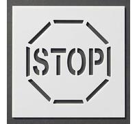 Leinuosen 24"x24" Reusable STOP Sign Stencil with 18" Octagonal Border 78 Mil HDPE Heavy Duty Parking Lot Stencil for Asphalt, Concrete & Industrial Warehouses