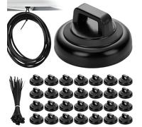Leinuosen 30 Set Magnetic Zip Tie Mount and Nylon Cable Ties, 19 mm Multipurpose Wire Cable Holder Mount Wire Clips Management Electrical Organization Supplies