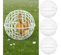 Leinuosen 4 Pack Chicken Ball Cage 15.75'' Movable Mesh Chicken Coops Plastic Detachable Rabbit Hutch Rolling Safety Cage Prevents Dog Bites Horse Trampling for Chicks Rabbits Birds Ducks Outdoor