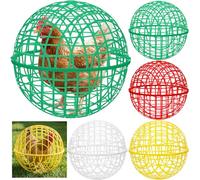 Leinuosen 4 Pack Chicken Ball Cage Movable Mesh Rabbit Coops Plastic Detachable Rolling Safety Hutch Prevents Dog Bites Horse Trampling for Bird Duck Outdoor (Multiple Colors)