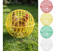 Leinuosen 4 Pack Chicken Ball Cage Movable Mesh Rabbit Coops Plastic Detachable Rolling Safety Hutch Prevents Dog Bites Horse Trampling for Bird Duck Outdoor(Multiple Colors,15.75'',Classic Style)