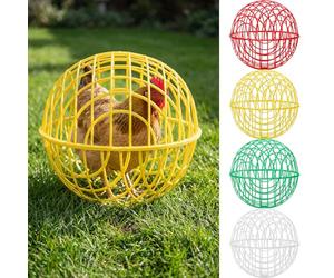 Leinuosen 4 Pack Chicken Ball Cage Movable Mesh Rabbit Coops Plastic Detachable Rolling Safety Hutch Prevents Dog Bites Horse Trampling for Bird Duck Outdoor(Multiple Colors,15.75'',Classic Style)
