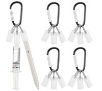 Leinuosen 4 Sets/ 12 Pcs Universal Silicone Syringe/vial Cap Holder for Ems, Nurses and Paramedics, Syringe Socket with Keyring and D-shape Buckle for Most Medical Caps (Classic Style)